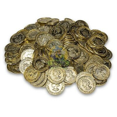 144 Plastic Novelty Fake Gold Coins For Play, Birthday Parties And Prizes