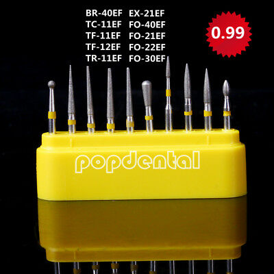 Dental Diamond Burs Fg-105 For Porcelain Ceramics Composite Polishing 10pcs/kit