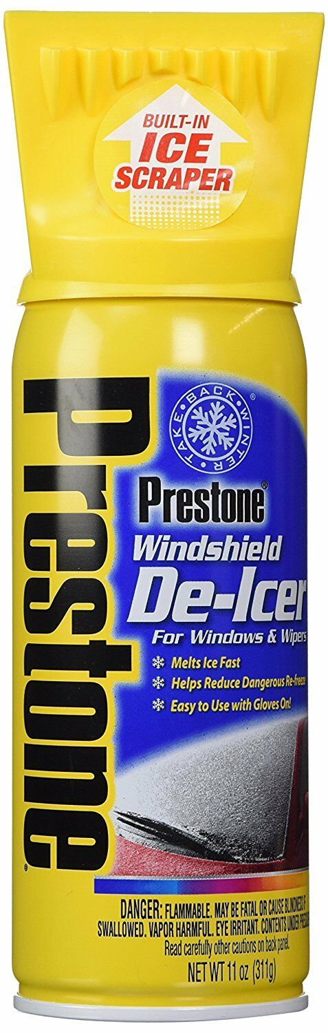Prestone Windshield De-icer Spray Ice Remover Scraper 11 Oz (as242) New!