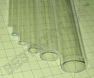 2 Pc 3/8” Od X 1/4" Id X 24" Inch Clear Acrylic Plexiglass Lucite Thin Wall Tube