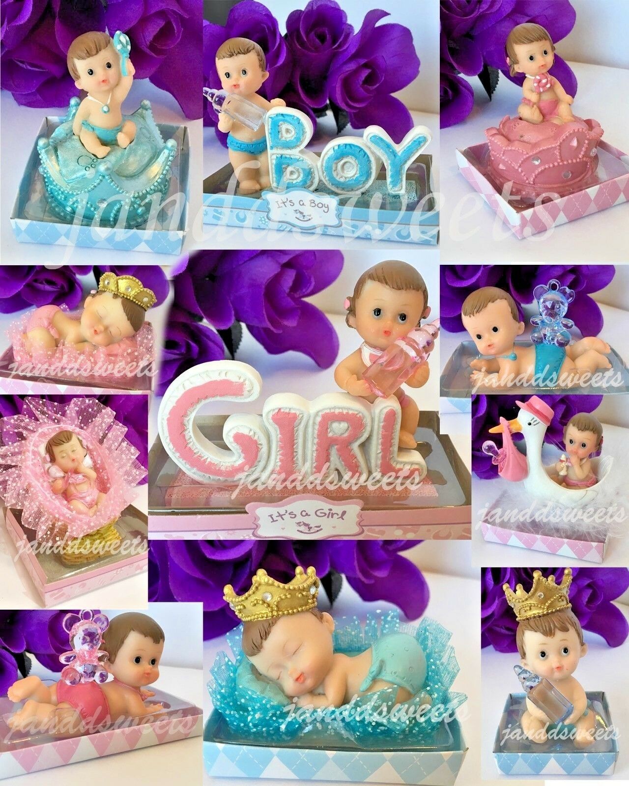 1-baby Shower Girl Boy Cake Topper Decoration Party Favors Pink Blue Its A Baby