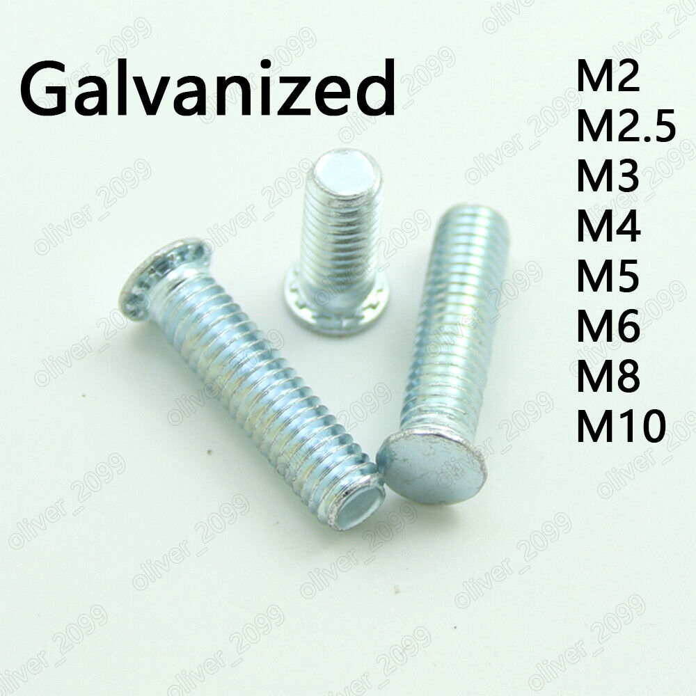 Galvanized Steel Pressure Riveting Flat Head Screws Bolts M2 M3 M4 M5 M6 M8 M10