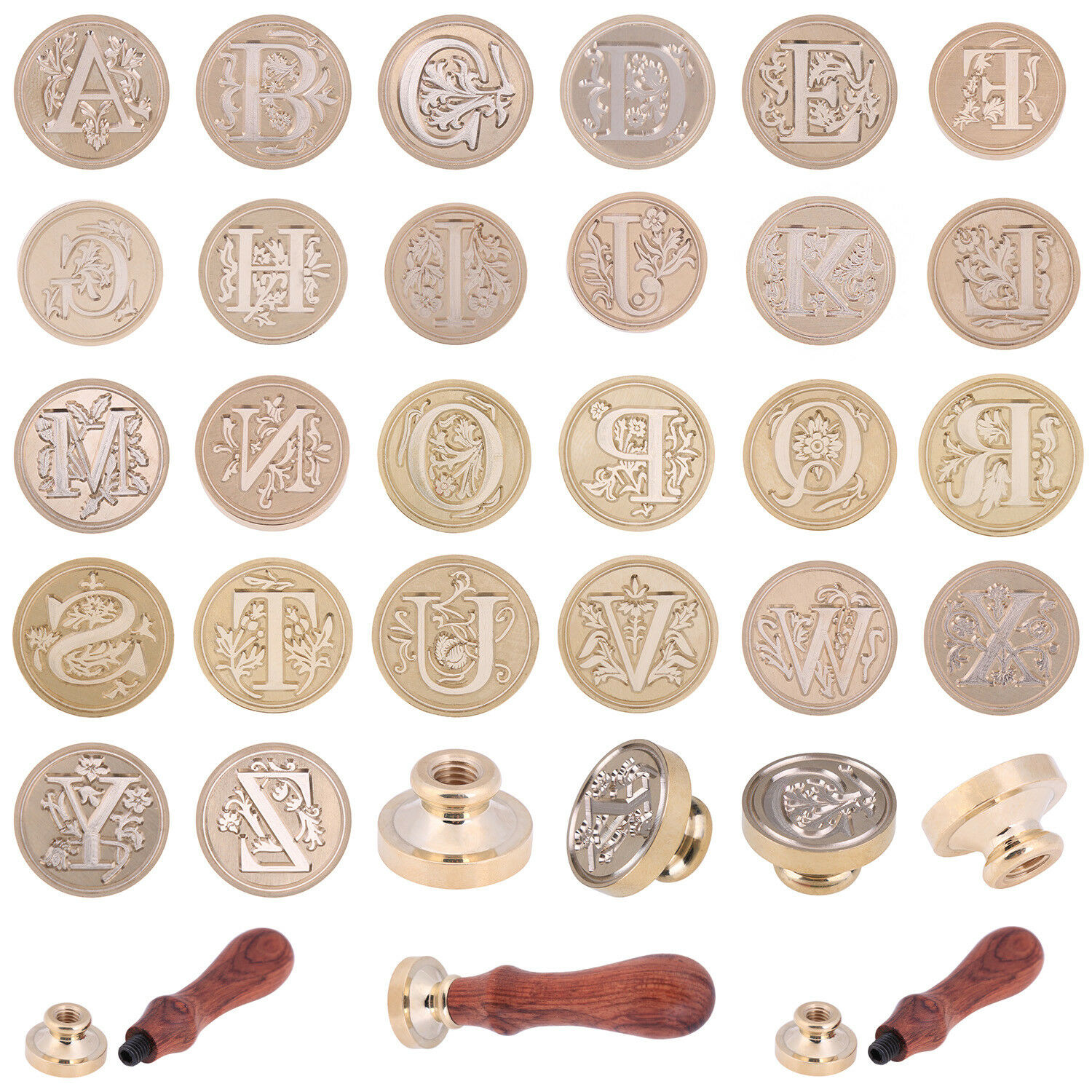 Retro 26 Alphabet Letter Wax Paint Seal Envelope Sealing Copper Head Stamp Craft