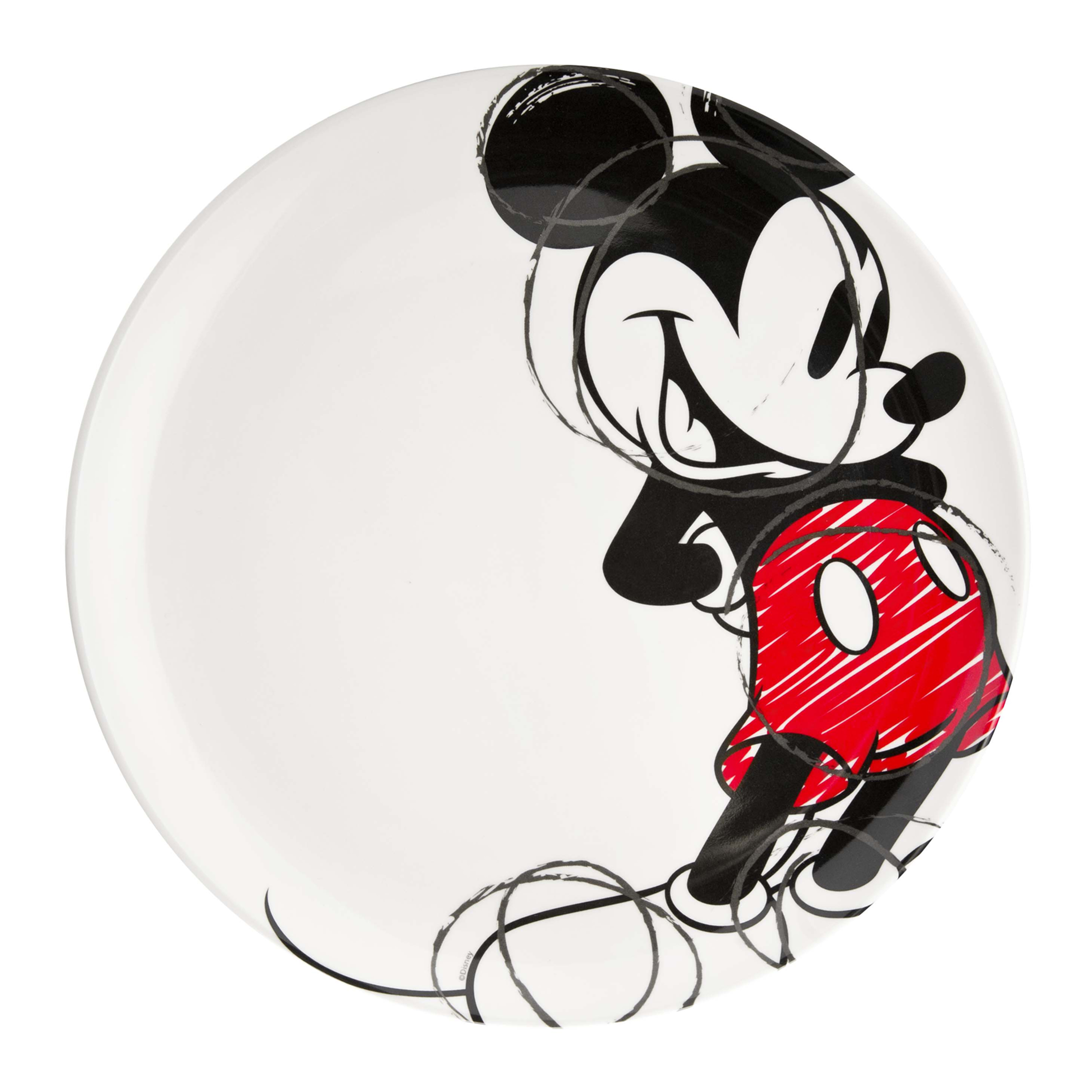 Zak Disney Mickey Mouse Sketch Durable Melamine Plastic Dinner Plate (10 Inches)