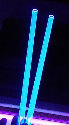 2 Pc 1/2" Od 3/8" Id Clear Blue Fluorescent Acrylic Plexiglass Tube 12 Inch Long