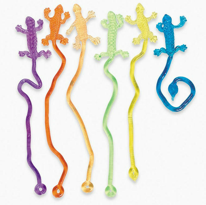 24 Sticky Lizards On String Reptile Party Favors Luau Birthday Boys
